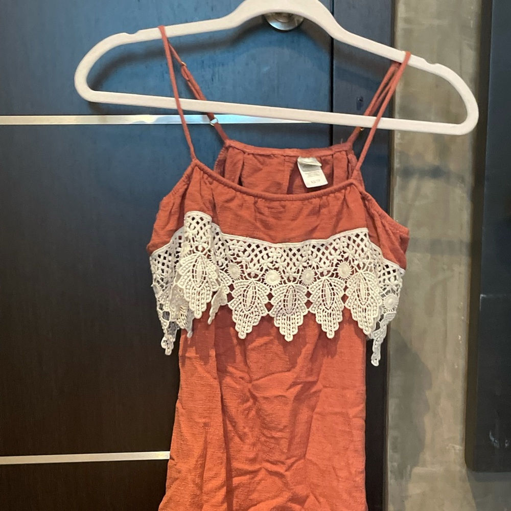 L * Space red orange open back dress